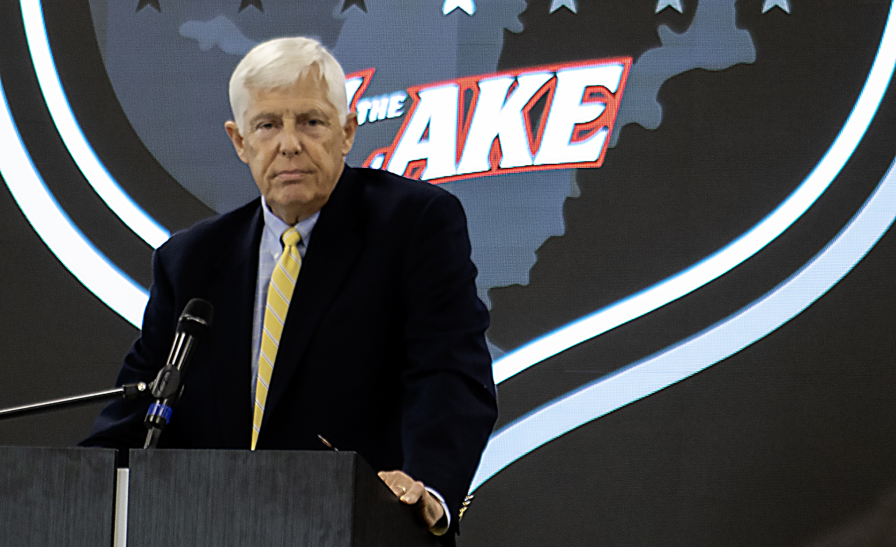 Brad Weathers at a podium