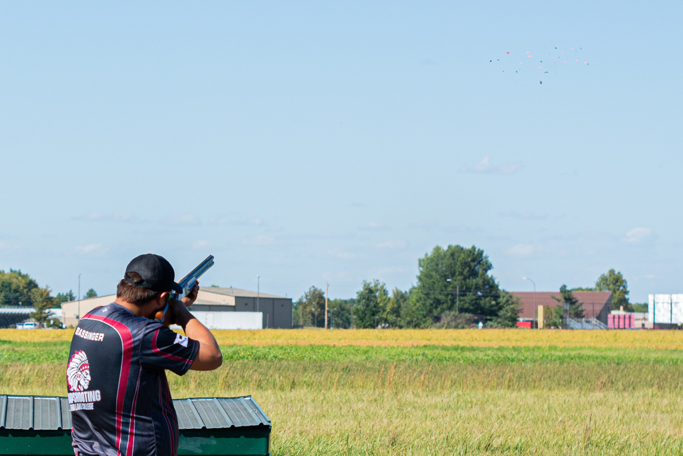 Rend Lake College Trap Shooter, Isaiah Bassinger, practices at the Rend Lake Shooting Complex. 